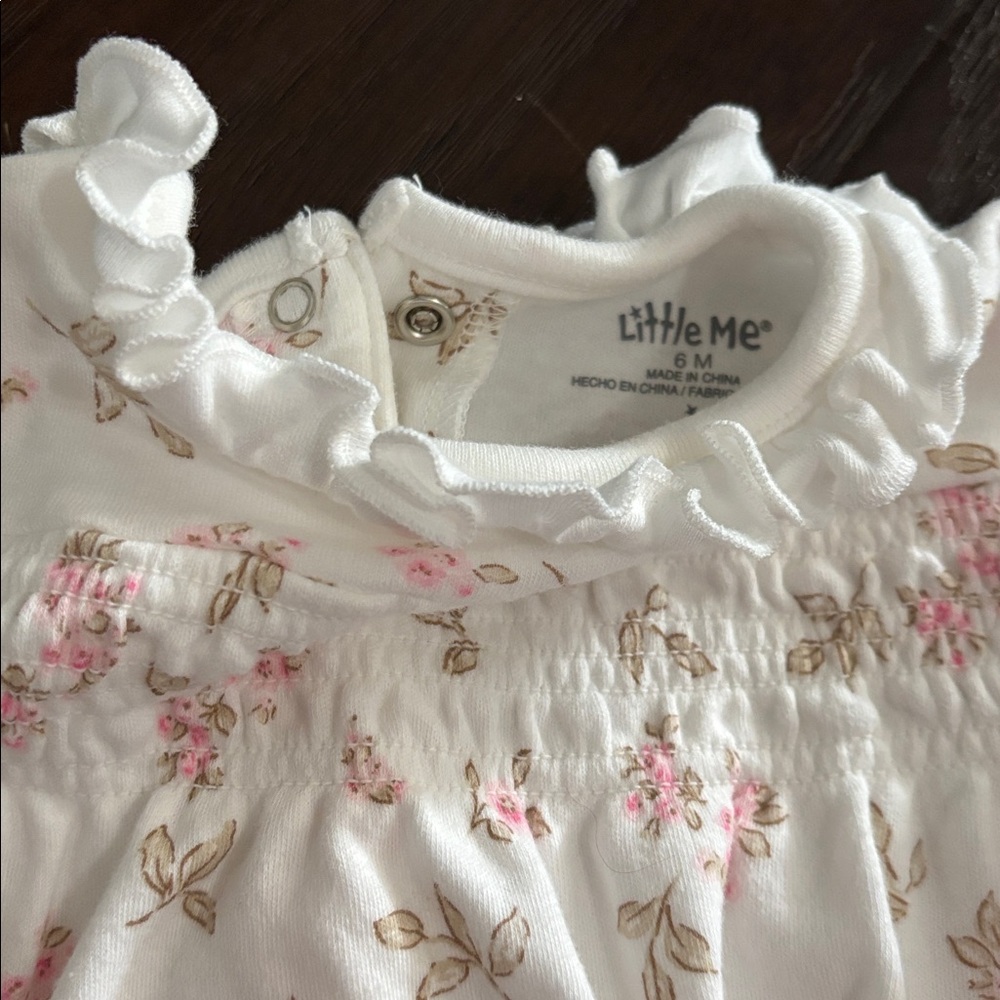 Little Me Floral Footie - Picture 2 of 3